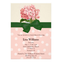 Invitación nupcial de la ducha del Hydrangea rosad invitaciones