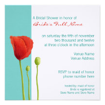 Invitación nupcial de la ducha del trullo rojo de 