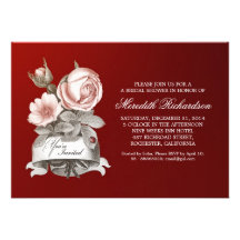 invitación nupcial de la ducha del vintage elegant