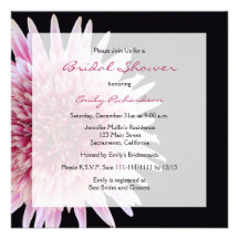 Invitación nupcial de la ducha -- Margarita rosada