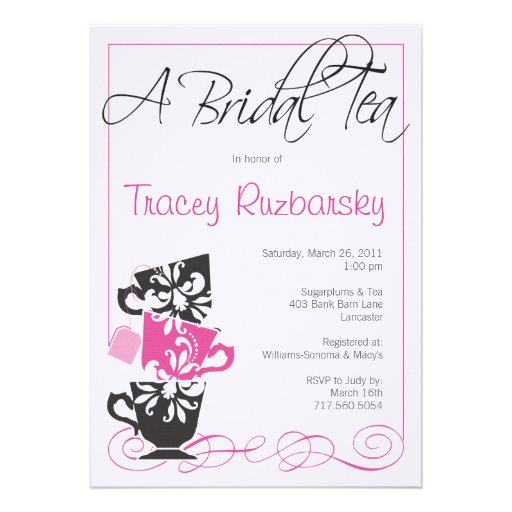 Invitación nupcial de la ducha - té