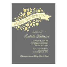 Invitación nupcial de la fiesta del té de la ducha
