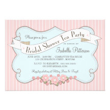 Invitación nupcial de la fiesta del té de la ducha