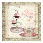 Invitación nupcial de la fiesta del té de la ducha