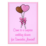 Invitación nupcial de los Lollipops del corazón de