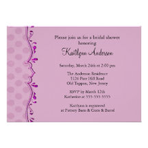 Invitación nupcial de lujo de la ducha de PurpleTr