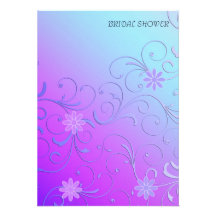 Invitación nupcial floral azul abstracta de la duc