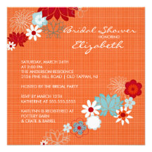 Invitación nupcial floral brillante de moda de la 