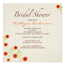 Invitación nupcial floral de la ducha de la canció