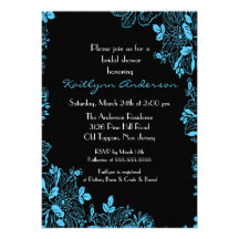Invitación nupcial floral de la ducha de la turque