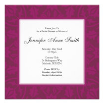 Invitación nupcial floral de la ducha - magenta invitaciones