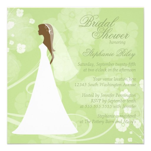 Invitación nupcial floral elegante verde suave de 