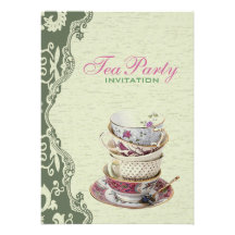 Invitación nupcial floral verde de la fiesta del t