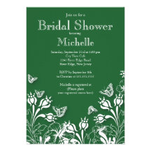 Invitación nupcial floral verde moderna de la duch