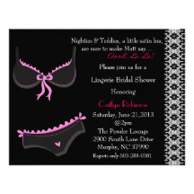 Invitación nupcial linda de la ducha del sujetador