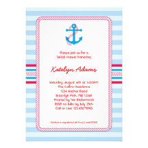 Invitación nupcial náutica de la ducha del ancla