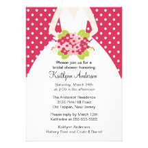 Invitación nupcial punteada polca rosada de la duc