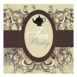 Invitación nupcial real de la fiesta del té de la 