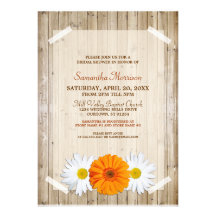 Invitación nupcial rústica de la ducha de la marga