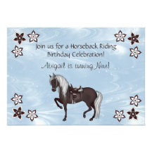 Invitación occidental del cumpleaños de la equitac