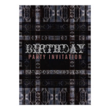 Invitación oscura industrial de la fiesta de cumpl