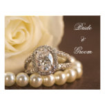 Invitación oval del compromiso del diamante y de l