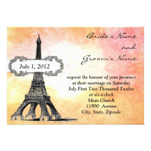 Invitación parisiense del boda de la acuarela