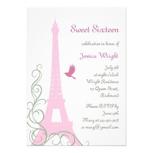 Invitación parisiense del cumpleaños (blanca)