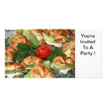 Invitación, parte, croissants tarjeta con foto personalizada