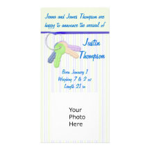 Invitación Photocard del bebé Plantilla Para Tarjeta De Foto