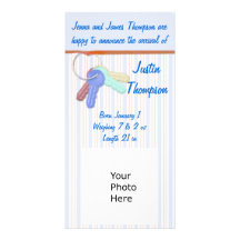 Invitación Photocard del bebé Tarjeta Personal Con Foto
