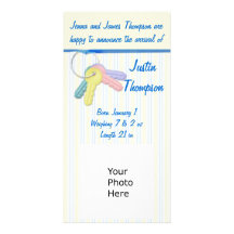 Invitación Photocard del bebé Tarjeta Con Foto Personalizada