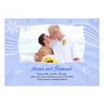 Invitación plana de la tarjeta de la foto del boda