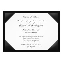 Invitación plana del estilo de la caja del diploma