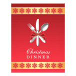 Invitación plana del fiesta de cena de navidad