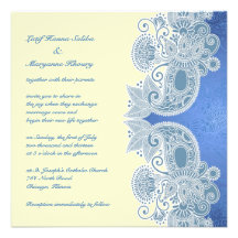 Invitación plana floral azul del boda del Victoria