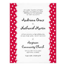 Invitación punteada rojo caprichoso del boda de la