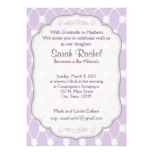 Invitación púrpura de la flor del diamante