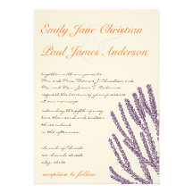 Invitación púrpura de la flor salvaje y del boda d