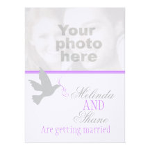 Invitación púrpura del boda de la foto de los pare