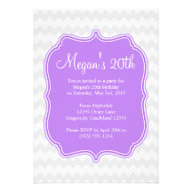 Invitación púrpura del cumpleaños de Quatrefoil Ch