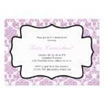 Invitación púrpura del damasco de la lavanda