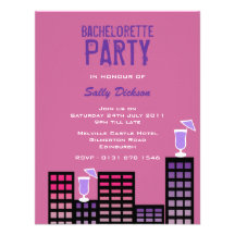 Invitación púrpura del fiesta de Bachelorette de l