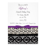 invitación púrpura del fiesta del dulce dieciséis  invitaciones
