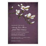 Invitación púrpura y blanca del boda de la magnoli