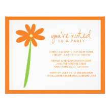 Invitación querida del fiesta de la flor (naranja)