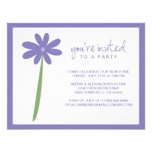Invitación querida del fiesta de la flor (púrpura)