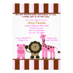 Invitación rayada del safari del chica