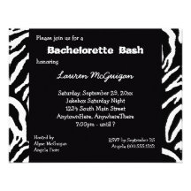 Invitación rayada tigre del fiesta de Bachelorette