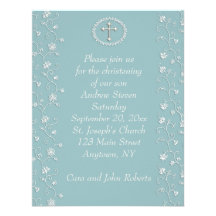 Invitación religiosa azul del trullo